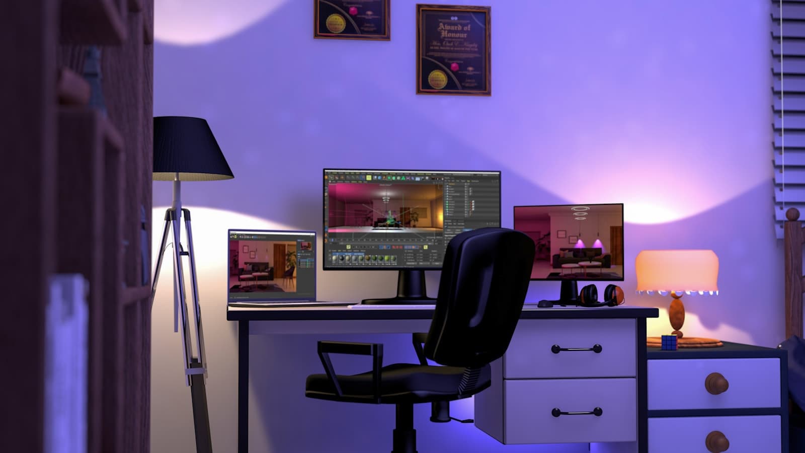 Workstation setup for editing and 3D work